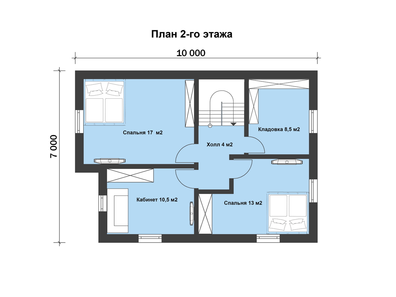 Каркасный дом 7х11 К-212 заказать под ключ в Москве